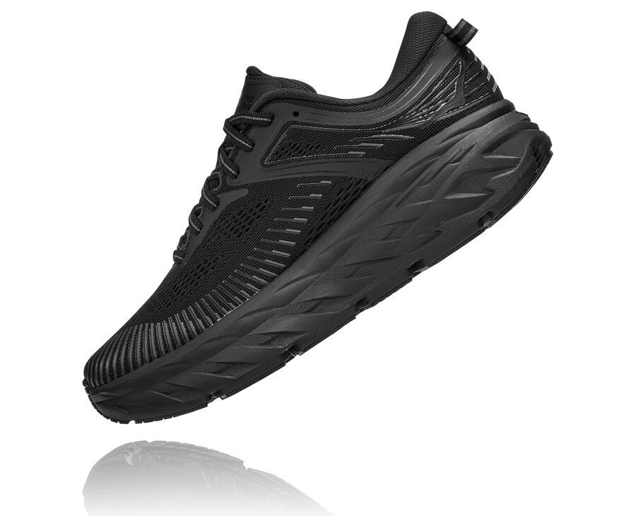 Hoka One One Bondi 7 Löparskor Dam - Svarta - WLQSE-4970